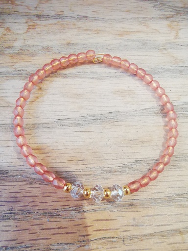 Bracelet doré 3 perles PureCrystal