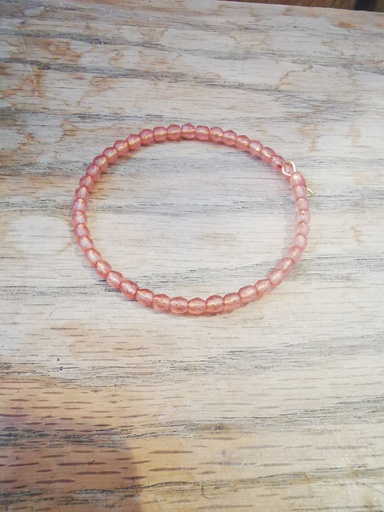 Bracelet uni rose mat transparent (Fééries)