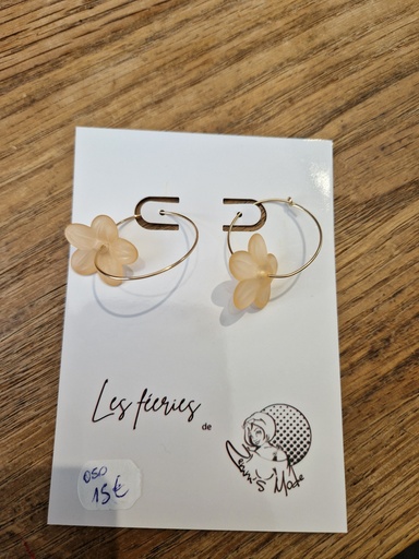 Boucles d'oreilles dorées fleurs interchangeables (Fééries)