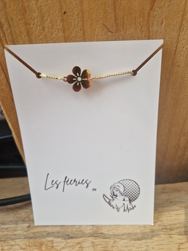 Bracelet or fin réglables fleur dorée (Fééries)