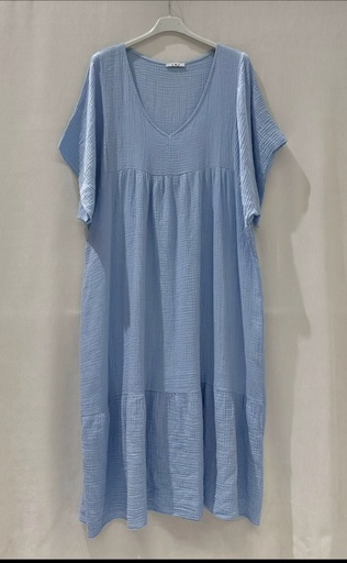 Robes longues "Débie" bleu ciel