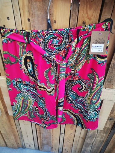 Short "Clémence" paramécie rose