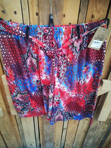 Short "Clémence" rouge/bleu