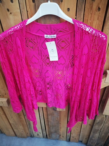 Gilet "Félicie" cœur fuschia