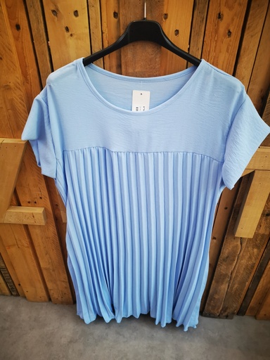 Robe plissée "Sylvia" bleu ciel