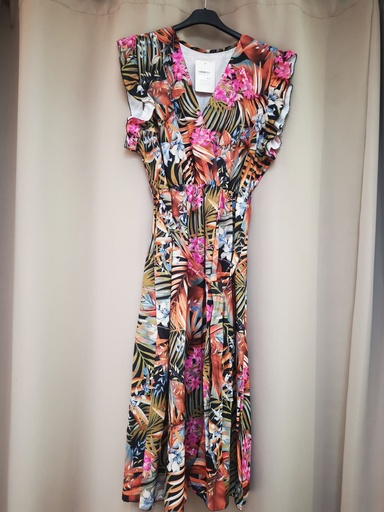 Robe "Jane" fleurie noire