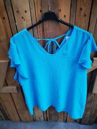 Blouse "Emy" bleu azur