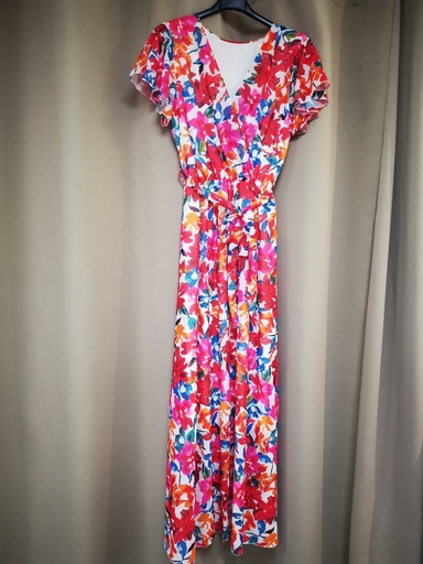 Robe longue "Sita" rouge/bleu gt