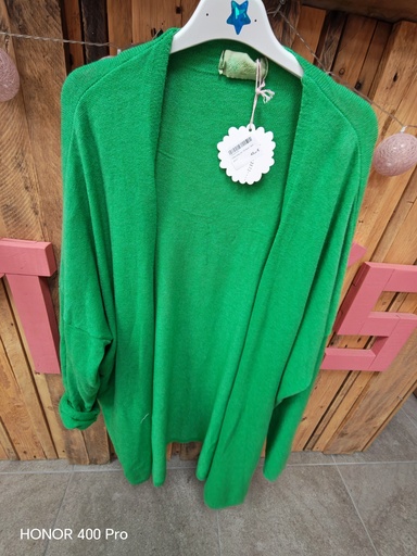 Gilet long uni "Oriane" vert gucci