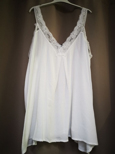 Top uni dentelle "Tiana" blanc