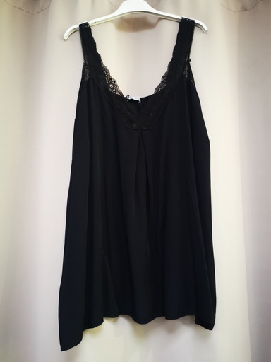 Top uni dentelle "Tiana" noir