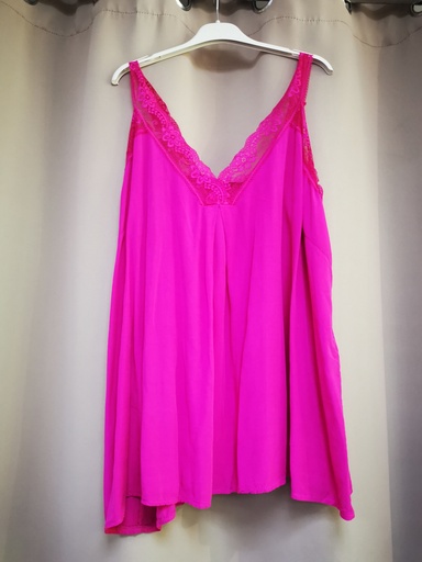 Top uni dentelle "Tiana" fuchsia