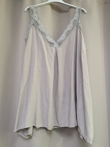 Top uni dentelle "Tiana" taupe