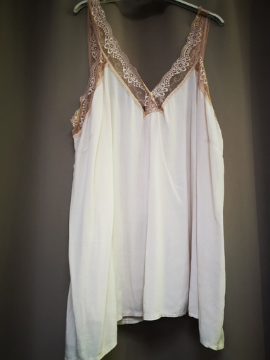 Top uni dentelle "Tiana" beige