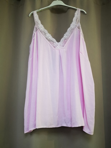 Top uni dentelle "Tiana" rose pâle