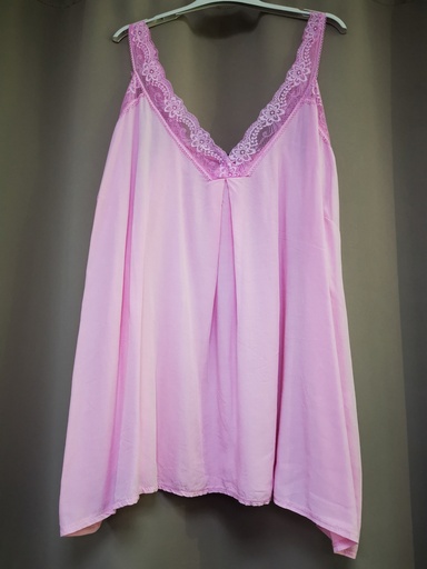 Top uni dentelle "Tiana" rose