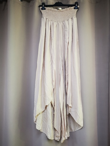 Pantalon "Christine" fluide jambes ouvertes beige