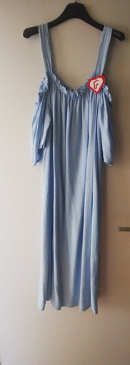 Robe longue à épaules dénudées "Soa" bleu clair