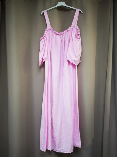 Robe longue à épaules dénudées "Soa" rose pâle