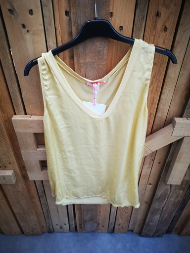 Top satiné col en V "Jackie" PT jaune