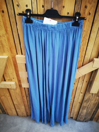 Pantalon uni fluide "Azalée" bleu jeans
