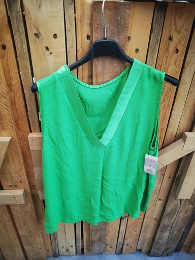 Top satiné col en V vert gucci PT