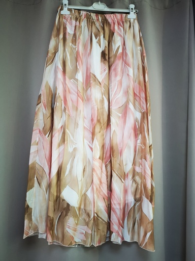 Jupe longues fleuries "Flavia" beige et rose