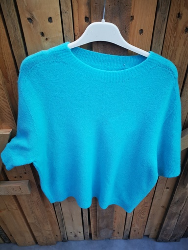 Pull courtes manches PT "Zola" turquoise