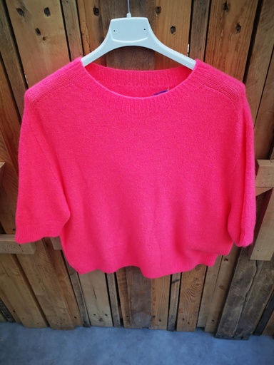 Pull courtes manches PT "Zola" corail fluo