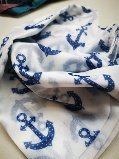 Foulard Ancre marine et blanc