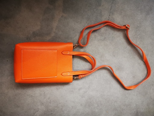 Sac rectangulaire en cuir "Pia" orange 