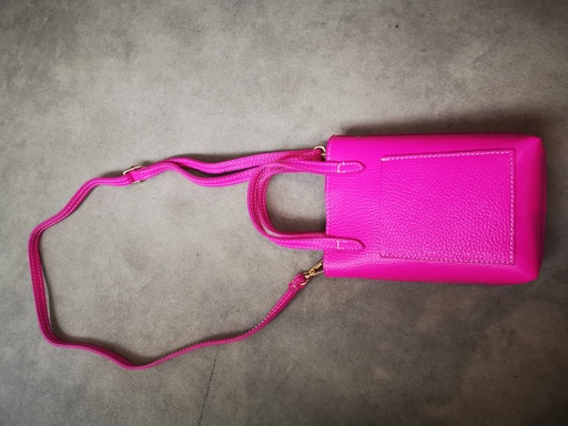 Sac rectangulaire en cuir "Pia" fuchsia 