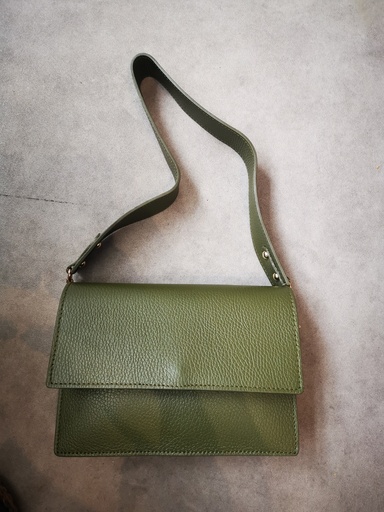 Sac en cuir "Amy" kaki