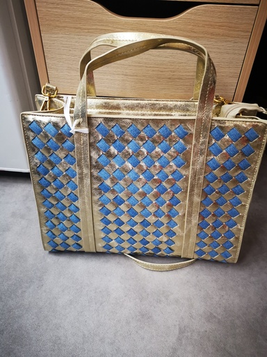 Sac en jeans tressé "Lucinda" doré