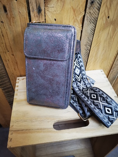 Pochette brillante "Jin" taupe