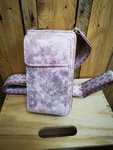 Pochette brillante "Jin" rose pâle