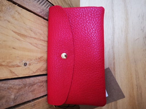 Pochette double ouverture "Dalhia" rouge