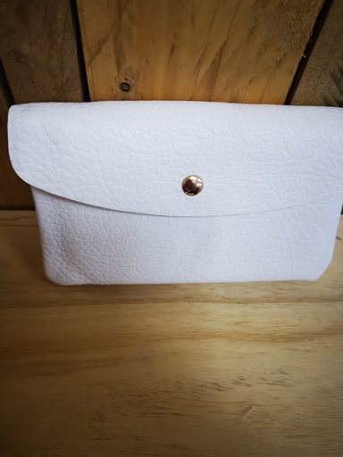 Pochette double ouverture "Dalhia" blanc