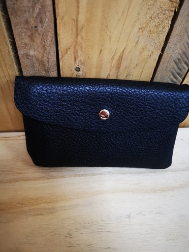 Pochette double ouverture "Dalhia" noir