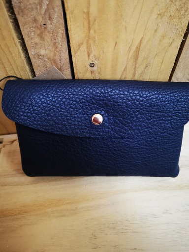 Pochette double ouverture "Dalhia" bleu marine