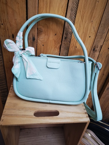 Sac et foulard "Glaïeul" vert eau