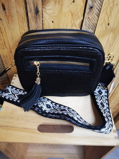 Sac en osier "Iris"  noir