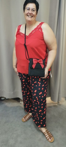 Top dentelle "Emma" rouge