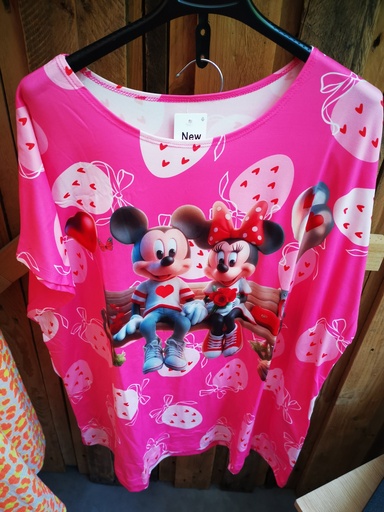 Pyjama-short mickey-minnie fraise (T42-54) 