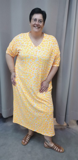 Robe longue "Nala" orange fluo
