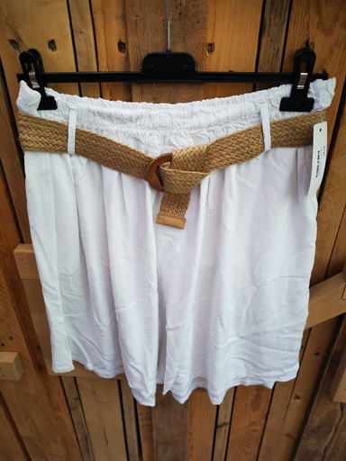 Short unis rica + ceinture blanc
