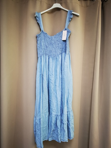Robe Alona en jeans clair "Bandeau poitrine"