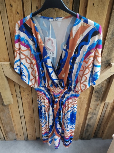 Robe courtes "maillot" Fougères Bleu/Brun