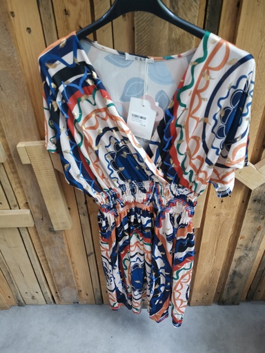 Robe courtes "maillot" Fougères Marine/Brun