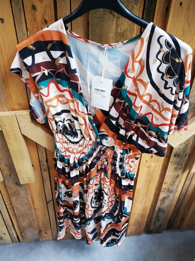 Robe courtes "maillot" Fougères Noir/Brun